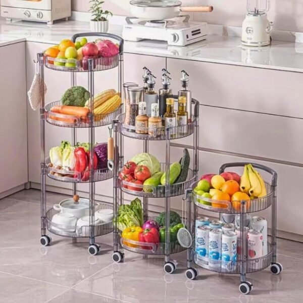 4-Tier Vegetable Basket, Kitchen Organizer with Wheels.