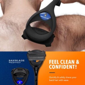Back Shaver Blade for Men, Foldable Trimmer with 2 Blades
