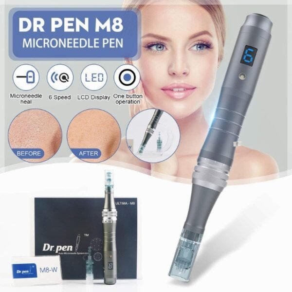 Benefits of Dr.Pen Ultima M8: Micro-needle, 6 speeds, LCD.