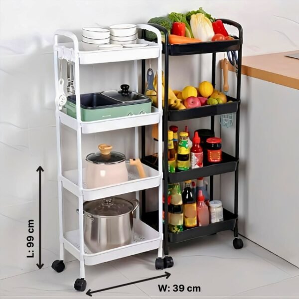 Compact kitchen storage stand dimensions.