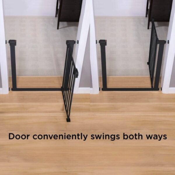 Safety 1st child gate, door swings both ways for convenience.