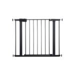Safety 1st child gate in black for kid safety, versatile for all door frames.