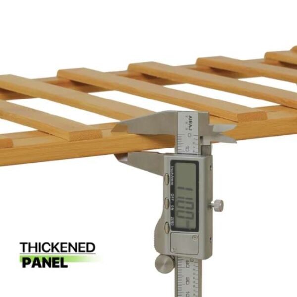 Durable bamboo 4-Layer shoes rack with thickened panel.