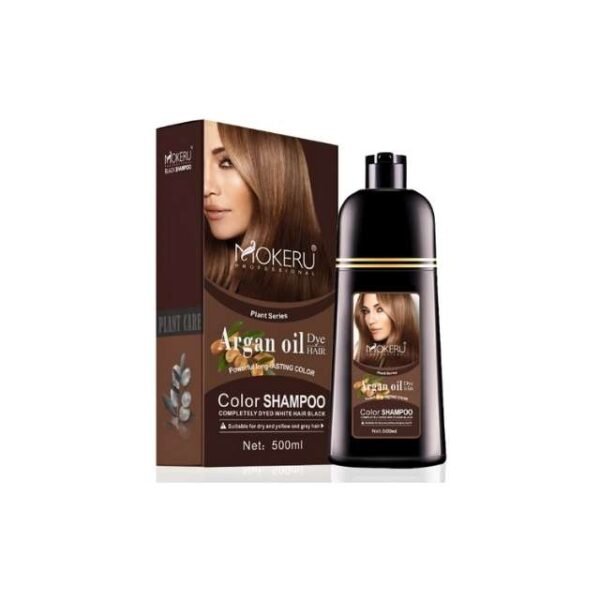 Mokeru Argan Hair Dye Shampoo Bottle