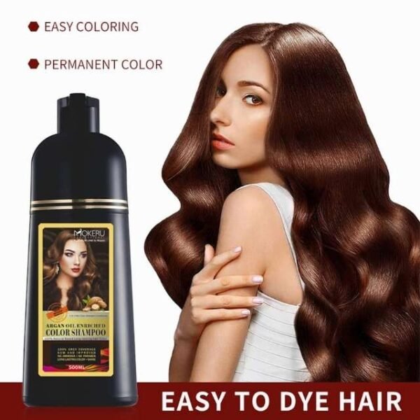 Mokeru Argan Hair Dye Shampoo Application