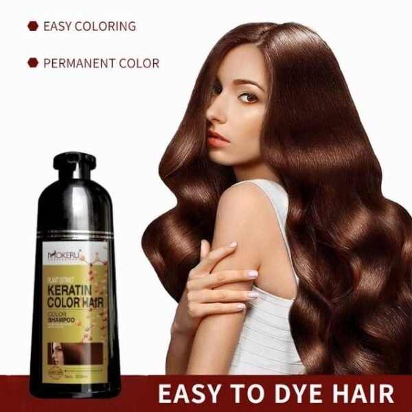 Mokeru Keratin Hair Dye Shampoo Application