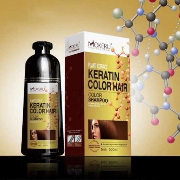 Mokeru Keratin Hair Dye Shampoo, White Hair Color Dye, 500ml - Image 6