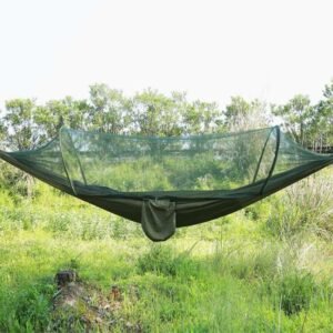 Outdoor Sleeping Hammock with Mosquito Netting, Green, 200Kg