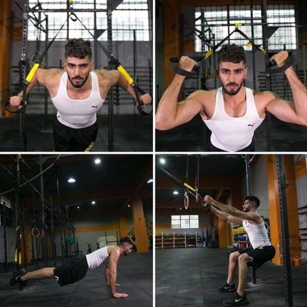 Man Training with Suspension Trainer Straps