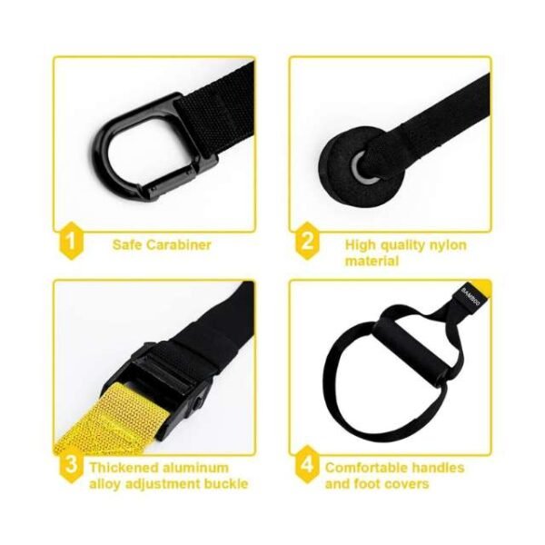 Suspension Trainer Straps with Zinc Alloy Door Anchor