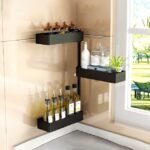 Stylish Black 3-Tier Corner Shelf
