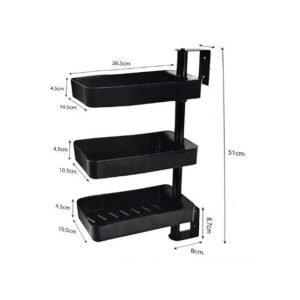 3-Tier Corner Shelf, 180° Storage Stand for Kitchen and Bathroom