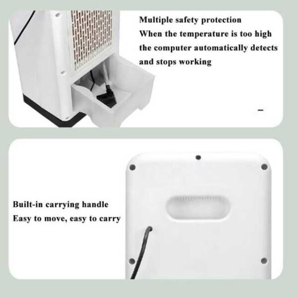 AC Air Cooler Efficient Cooling using 5-liter tank, operates at 60W.