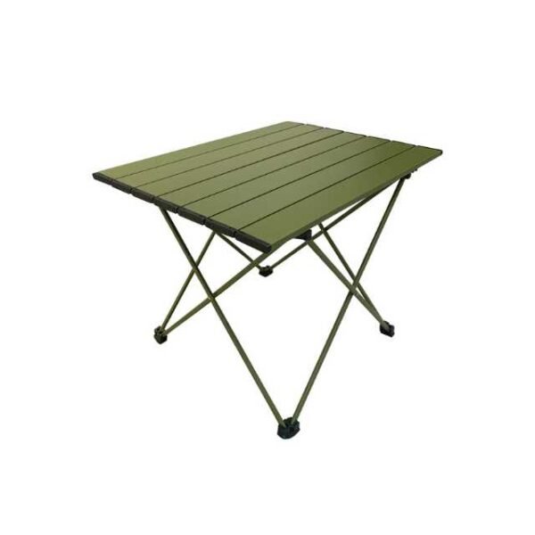 Foldable picnic table in green with collapsible legs