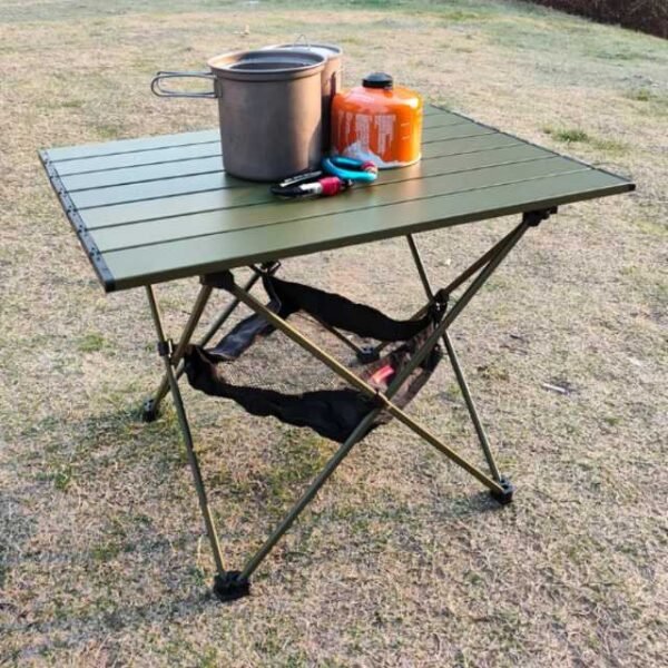 Foldable picnic table in garden with anti-slip legs