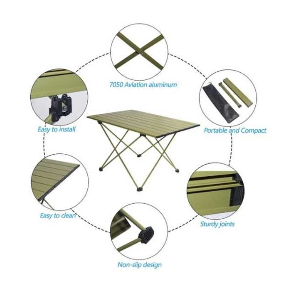 Foldable picnic table with solid aluminum materials