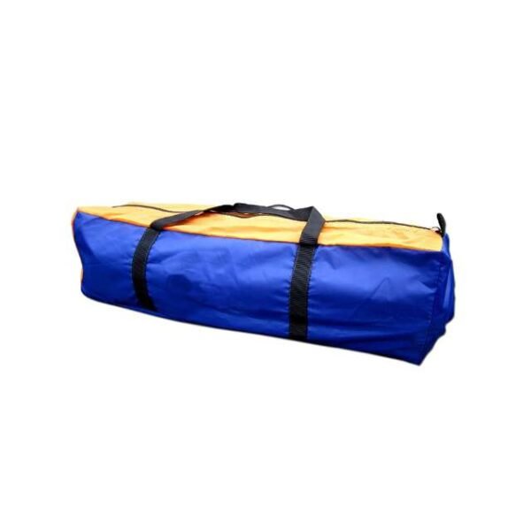 Portable camping tent with carry bag for easy transport.