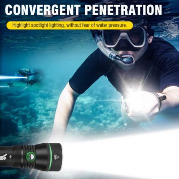 S3 scuba diving flashlight focused diving torch light.