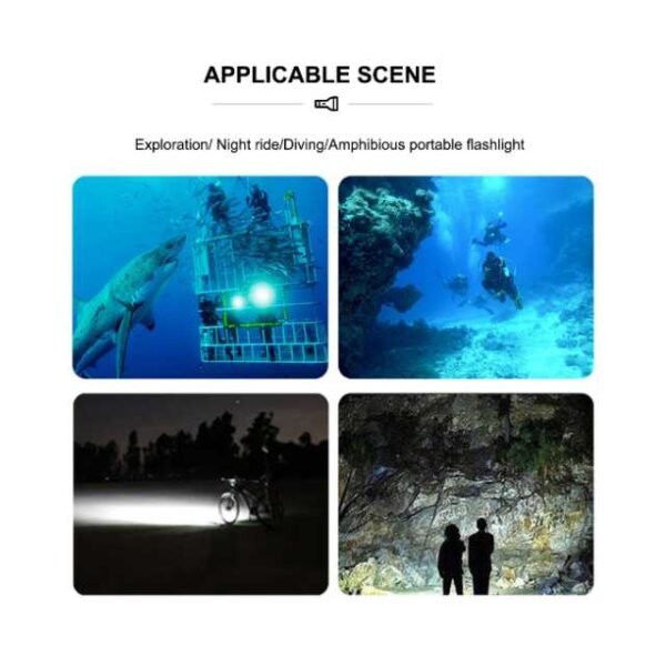 S3 scuba diving flashlight versatile for various outdoor adventures.