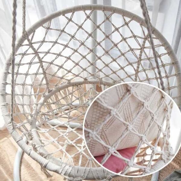 High-quality cotton mesh swing hammock chair holding up to 440 lbs.