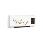 Wall mounted air conditioner and heater with digital screen.