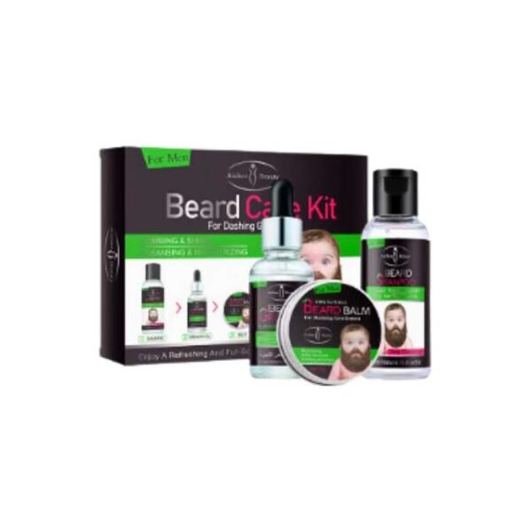 Aichun Beauty Beard Growth Kit with Cleansing Shampoo, Beard Oil, and Shiny Balm