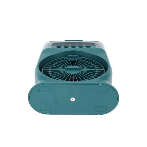 Air cooler fan non-slip base view in stylish green.