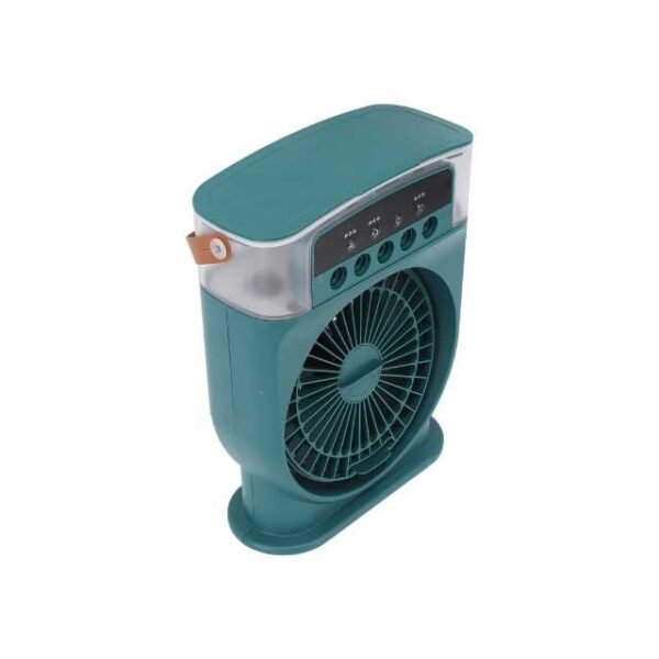 Air cooler fan side view with adjustable air vent.