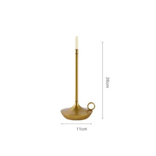 Aladdin table lamp in gold, portable and lightweight.