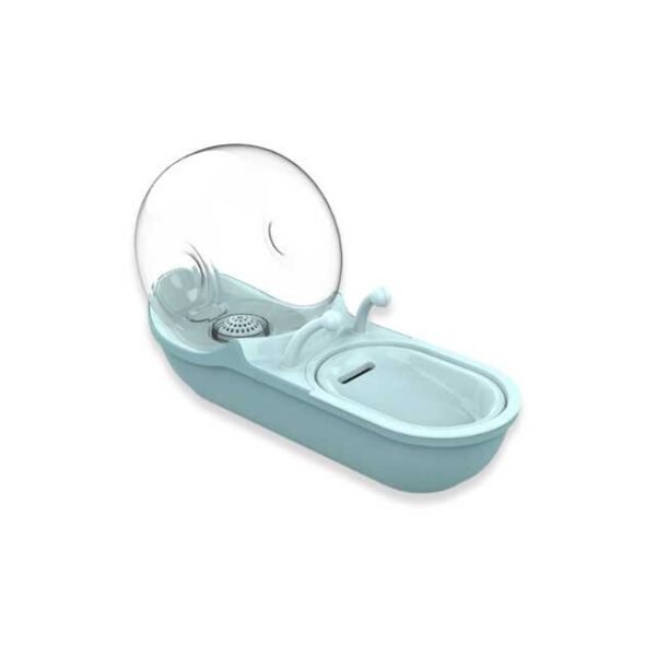 Blue snail-shaped cat water fountain showcasing stylish design and 4.5L capacity.