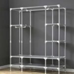 Heavy-duty storage closet with durable steel structure for maximum stability.