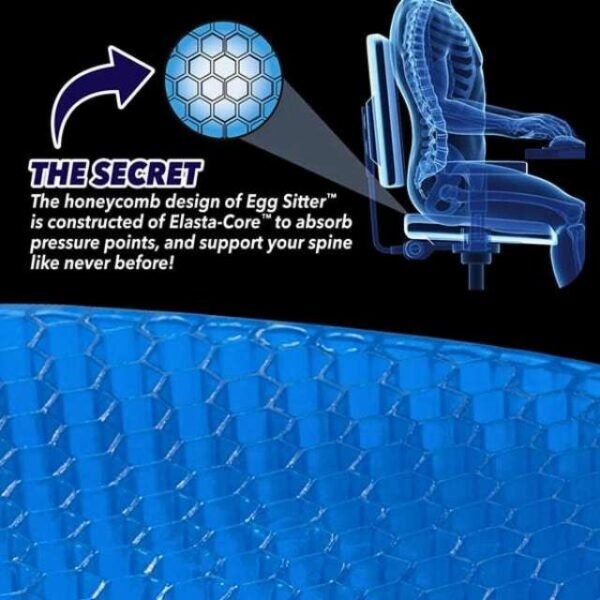 Honeycomb design supporting spine with egg sitter seat cushion.