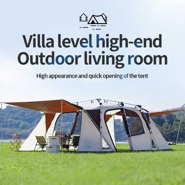 Large outdoor camping tent with villa-level luxury.