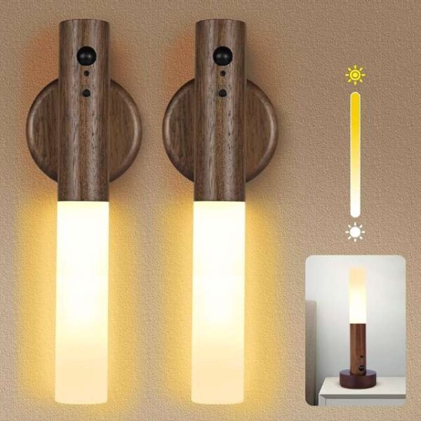 Motion sensor night light casting warm illumination with bright temperature, suitable for any room.