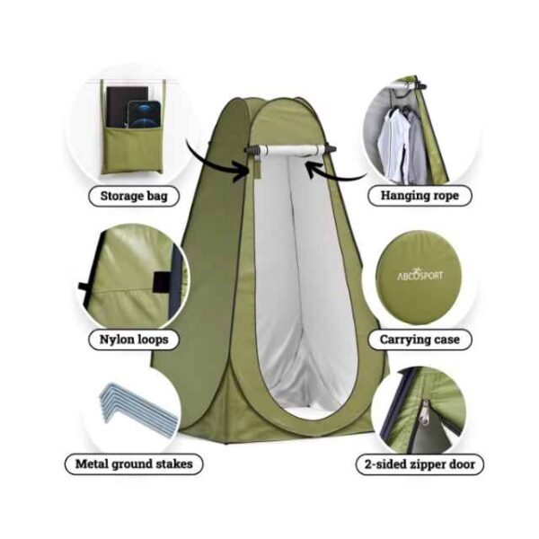 Pop-up shower tent storage bag hanging rope