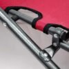 Foldable camping chair with durable steel frame. Supports up to 100kg of weight.