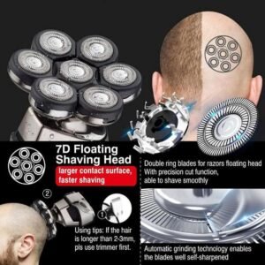 Bald Head Shaver – 7-in-1 Waterproof Grooming Kit for Men