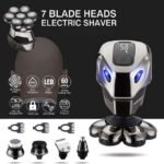 Bald head shaver with 7D floating heads, rechargeable and waterproof.