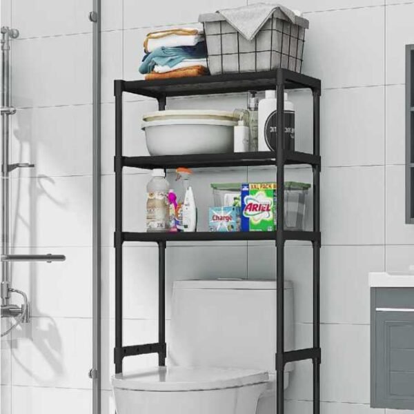 Back toilet stand with strong steel pipes supporting accessories.