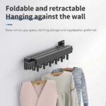 Foldable and retractable clothes hanger easily mounted on wall for instant drying.