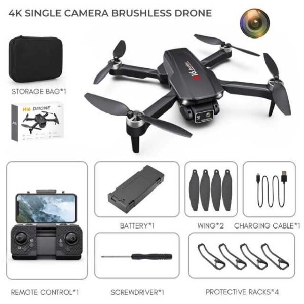 H16 Mini RC Drone package includes storage bag, battery, and accessories.