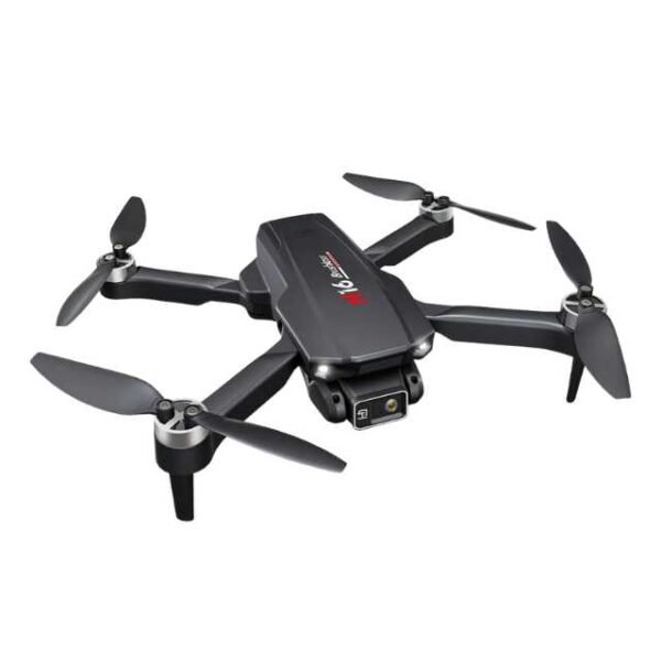 H16 Mini RC Drone black with foldable arms and carbon fiber materials.