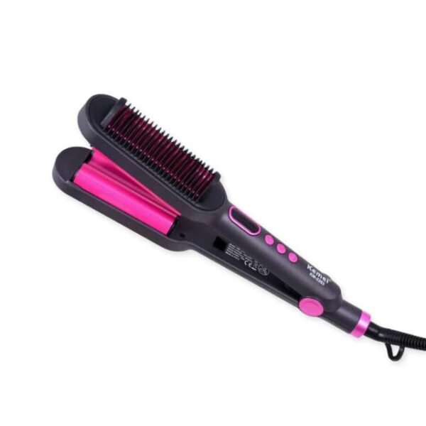 Kemei KM-2263 hair curling iron in black with LCD screen.