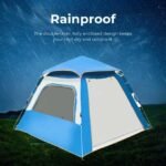 Rainproof all-weather camping tent with double-layer cloth for protection.