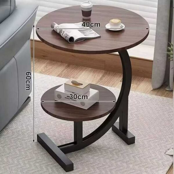 Compact coffee table with dimensions 60 x 40 cm and a smaller lower countertop.