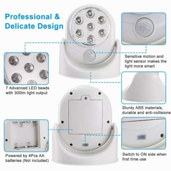 Professional Light Angel wall light with motion sensor and LEDs.