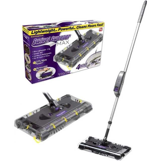 Swivel Sweeper Max for carpet cleaning with 360-degree swivel base.