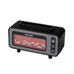 Vintage fireplace aroma diffuser in classic black color for home ambiance.