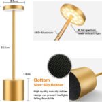 Lightweight table lamp measuring 33.5 x 8.5 cm with 40 LED beads and aluminum body.