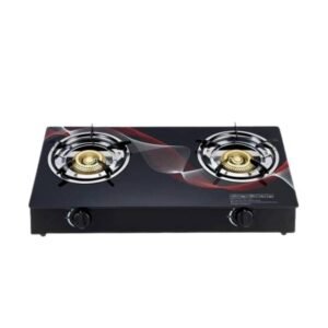 Boko Gas Stove – 2 Burner Black Cooker with Glass Top